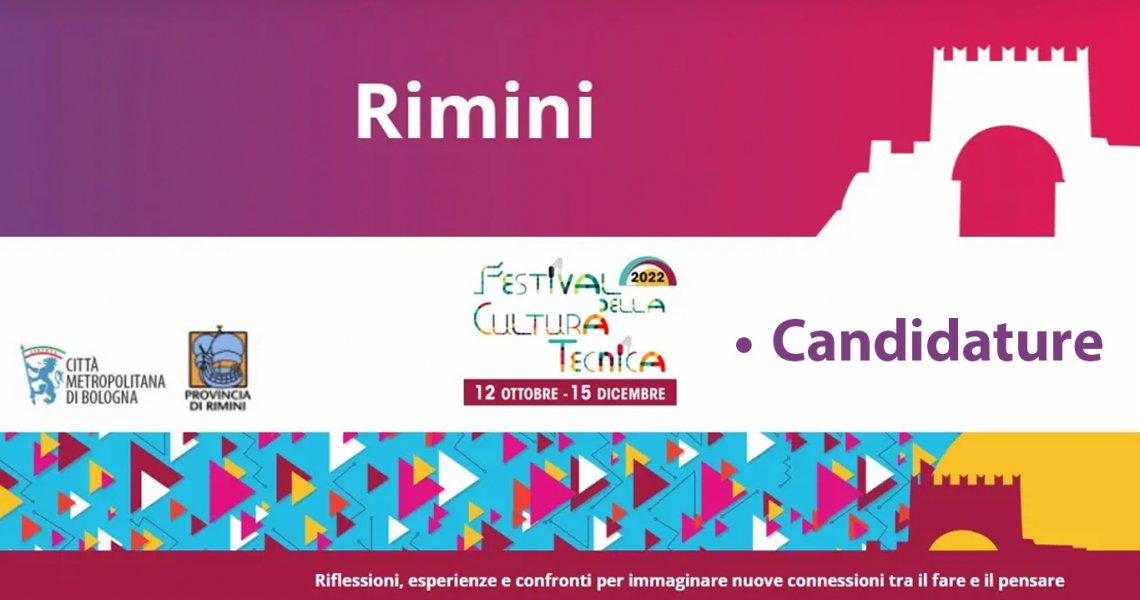 FESTIVAL DELLA CULTURA TECNICA #1 Candidature